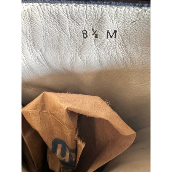 Leather Lace Up Zip Up Ankle Boots Black Comfort Lug Sole Moto Minimalist - Picture 8 of 8